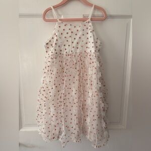 White Dress with Pink Heart Accents